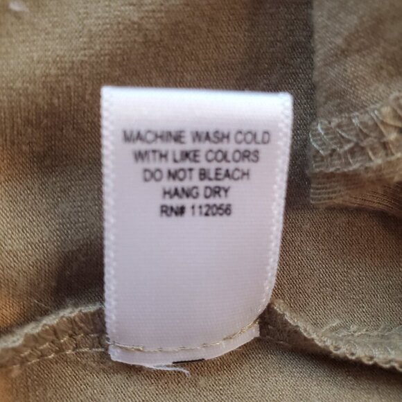 2 ZENANA SZ 1X Rolled Short Sleeve V-Neck Tops Coral Stripe & Olive Brown - Picture 10 of 10